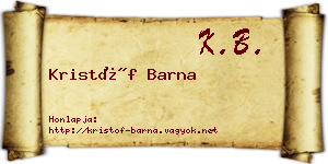 Kristóf Barna névjegykártya