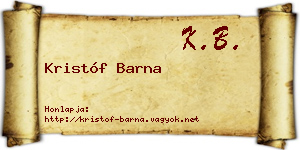 Kristóf Barna névjegykártya